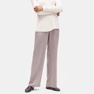 EILEEN FISHER PETITE LARGE Recycled Polyester Satin Straight Pant